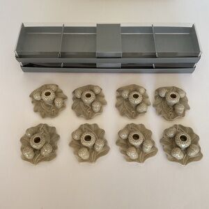 Williams Sonoma Fall Ceramic Candle Holders - Olive Green. Set of eight